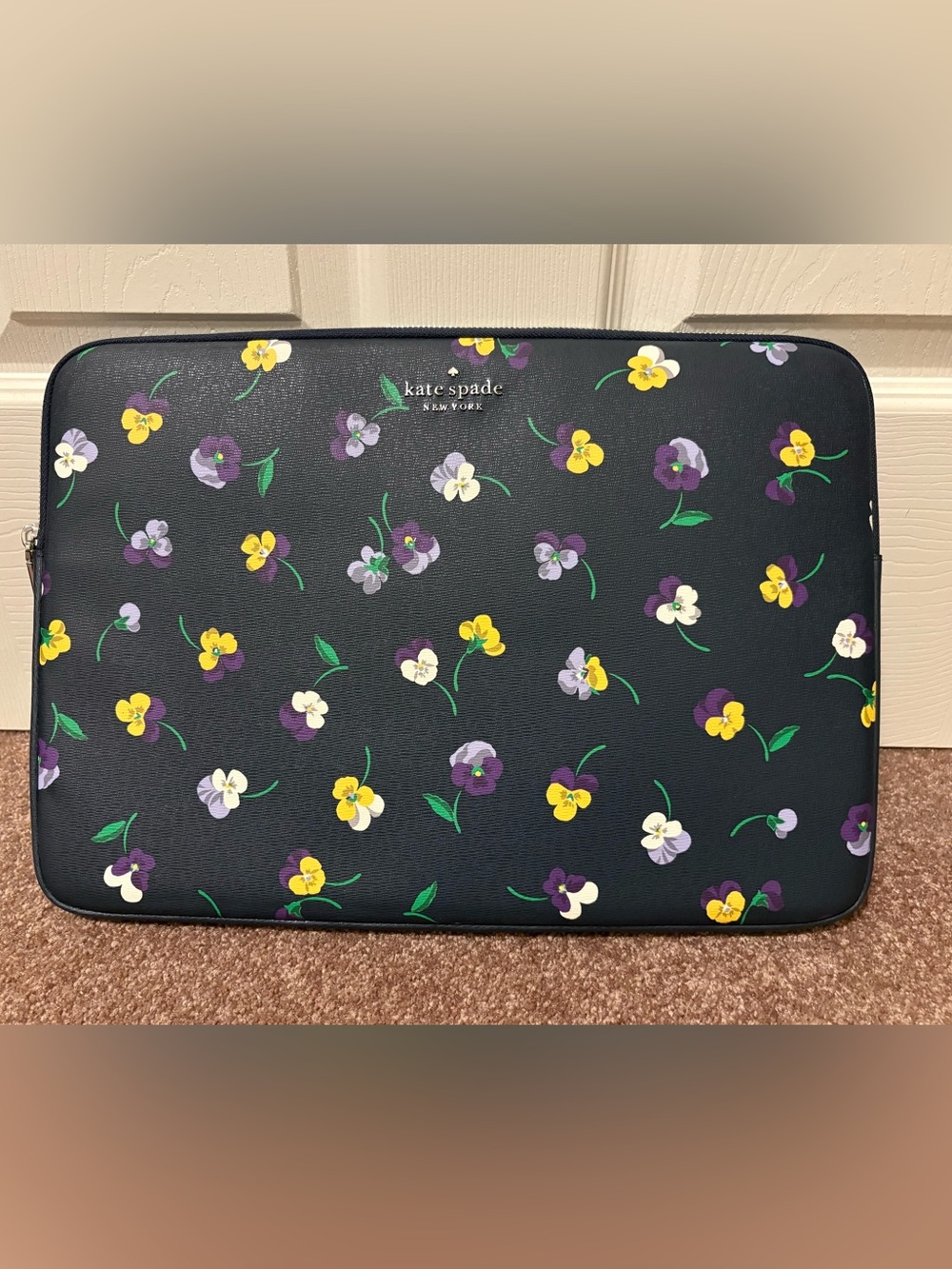 Kate Spade New York 15" Laptop Sleeve Zip Around Pansy Toss